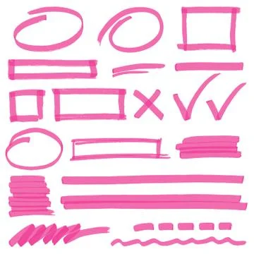Highlighter Marking Design Elements Stockillustratie
