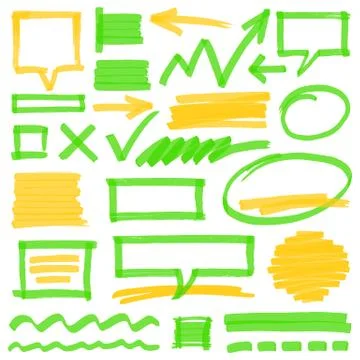 Highlighter Marking Design Elements イラスト素材