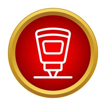 Highlighter pen icon marking a line on red circle Stock Illustration