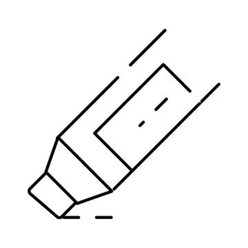Highlighter pen marking text and drawing lines Stock Illustration