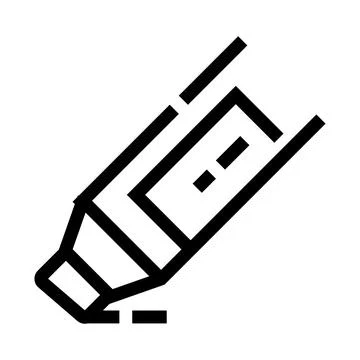 Highlighter pen marking text line tool icon Illustrazione stock