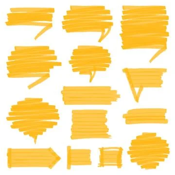 Highlighter Shaded Speech Bubbles Design Elements Stock Illustration
