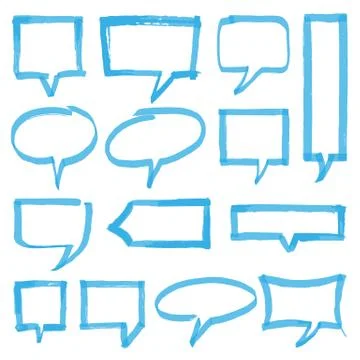 Highlighter Speech Bubbles Design Elements Stock Illustration