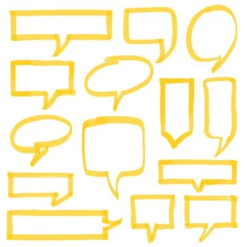 Highlighter Speech Bubbles Design Elements Stock Illustration