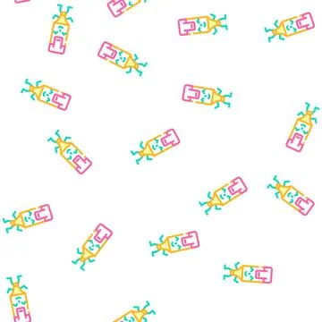 Highlighter stationery character vector seamless pattern Stock Illustration