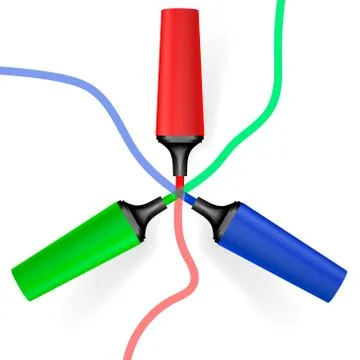 Highlighters Isolated on white background. Vector illustration. 库存插图