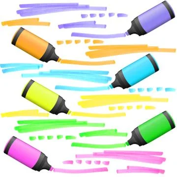 Highlighters with markings Stockillustratie