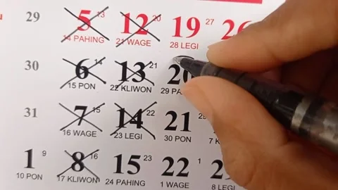Highlighting a date on a calendar Stock Footage 146249897