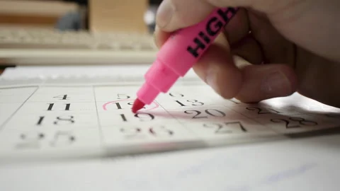Highlighting Date In A Calendar Stock Footage 234796201