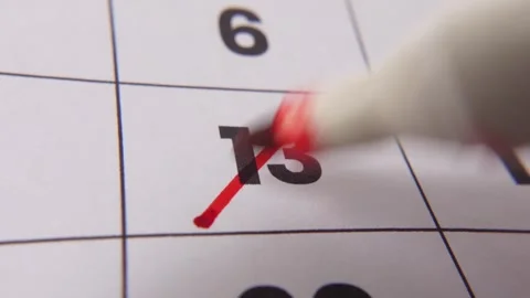 Highlighting date number 13 on a calendar Stock Footage 318468503
