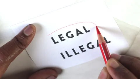 Highlighting the difference between legal and illegal terms Stock Footage 302211919