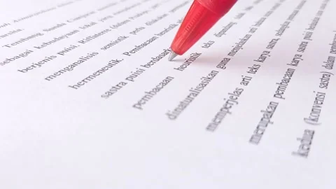 Highlighting an important part of resume Stock Footage 146248593