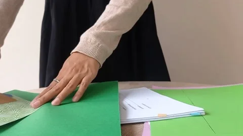 Highlighting an important part of resume Stock Footage 146253061