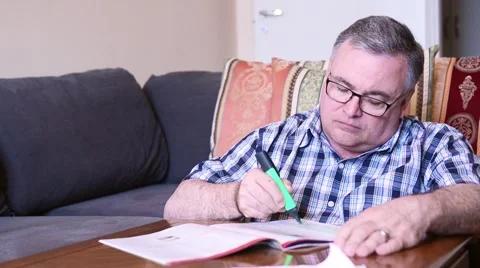 Highlighting a Magazine Stock Footage 49439423