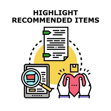 Highlighting recommended items for online store customers Stock Illustration