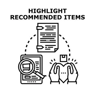 Highlighting recommended items for online store customers Stock Illustration