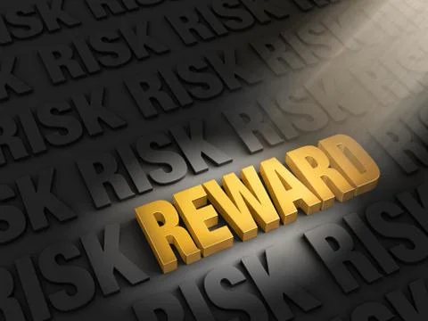 Highlighting rewards versus risk Stock Illustration