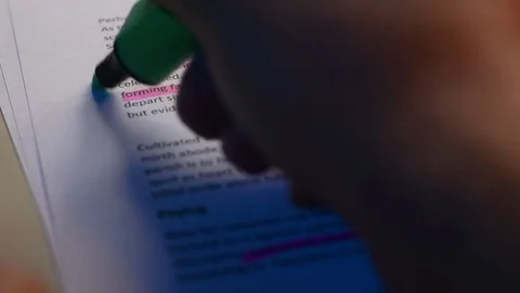Highlighting text on a piece of paper Stock-Footage 78563902