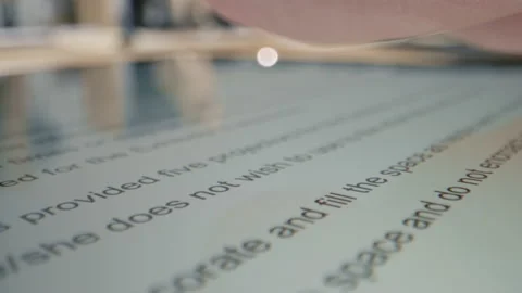 Highlighting Text on Tablet Computer by Electronic Pen in Male Hand. Mark in Doc Stock Footage 199480196