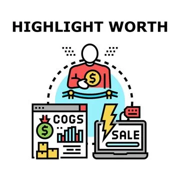 Highlighting value and demonstrating worth in business transactions Stock Illustration