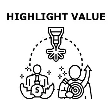 Highlighting value concept in business and marketing Stock Illustration