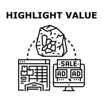 Highlighting value by extracting and promoting hidden gem Stock Illustration