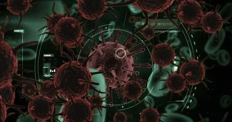 Highlighting virus detection, digital visualization with futuristic interface Stock Photos