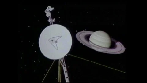 Highlights of programs undertaken by NASA in 1981 including Voyager II's mission Stock Footage 111961094