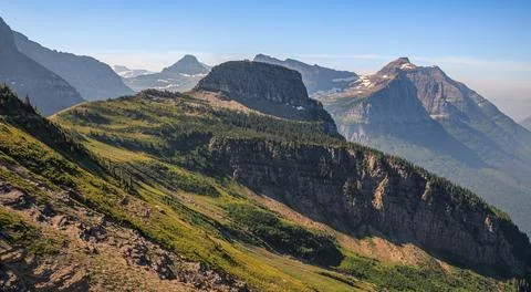 Highline Trail Scenic Views from Haystack Butte, Glacier National Park, Montana Foto stock