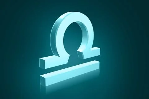 Highly 3d  rendering Libra zodiac symbol in color background Stock Illustration