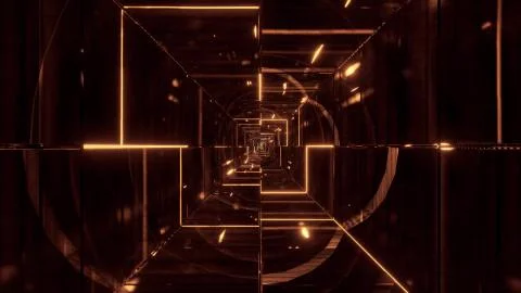 Highly abstract glowing wireframe fragments 3d illustration wallpaper background Illustrazione stock