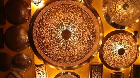 Highly Artisinal Discs - Marrakech souk Video stock 40066129