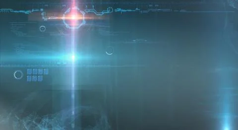 Highly detailed 3d render of robot touching virtual UI user interface, digita Stock Illustration