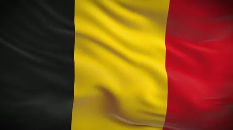 Highly detailed Belgian flag ripples in the wind. Looped Stock Footage 11506331