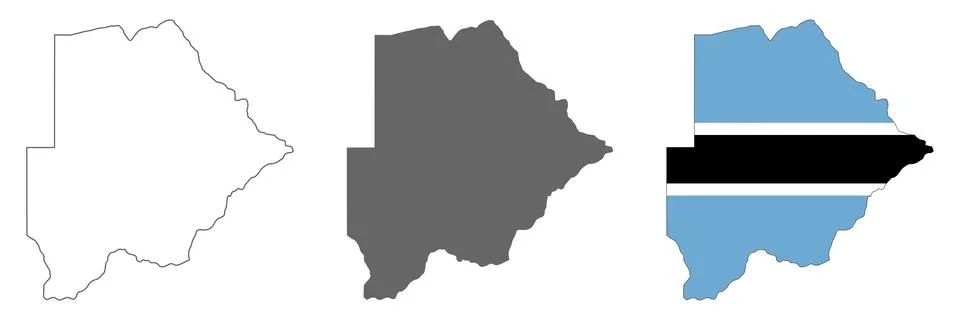 Highly detailed Botswana map  with borders isolated on background 스톡 일러스트