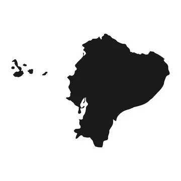 Highly detailed Ecuador map with borders isolated on background Illustrazione stock
