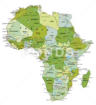 Highly detailed editable political map with separated layers. Africa ...