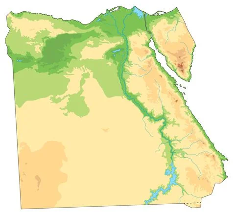 Highly detailed Egypt physical map. Stock Illustration