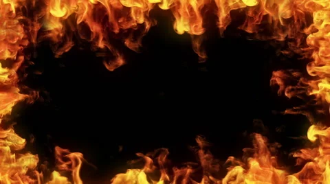 Highly detailed flame border. Alpha matte. Perfect to compose. Loopable. Stock Footage 59577003