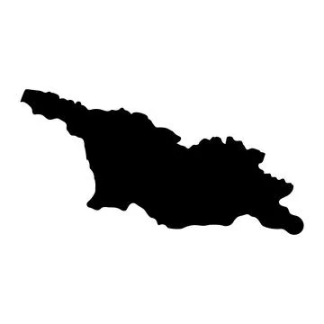 Highly detailed Georgia map with borders isolated on background Illustrazione stock