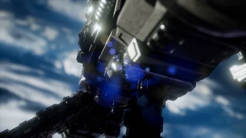 Highly detailed huge spaceship approaching to the Earth. Stock Footage 111602479