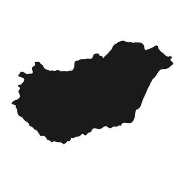 Highly detailed Hungary map with borders isolated on background Illustrazione stock