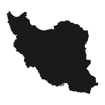 Highly detailed Iran map with borders isolated on background Illustrazione stock