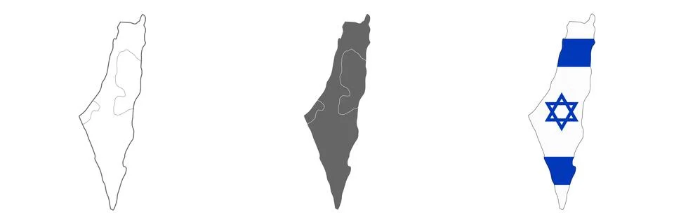 Highly detailed Israel map with borders isolated on background Stock Illustration