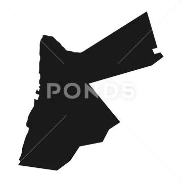 Highly detailed Jordan map with borders isolated on background ...