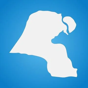 Highly detailed Kuwait map with borders isolated on background Stock Illustration