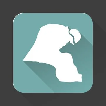 Highly detailed Kuwait map with borders isolated on background Stock-Illustration