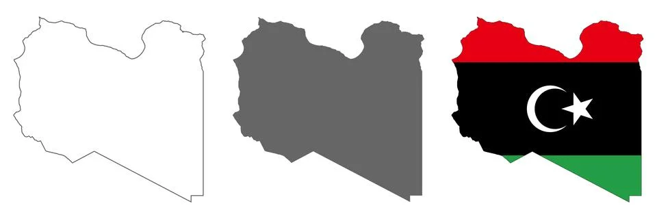 Highly detailed Libya map with borders isolated on background Stock Illustration