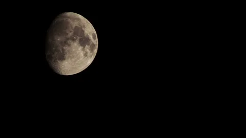 Highly Detailed Moon Orbiting/Drifting on a Black Background 스톡 동영상 318482201