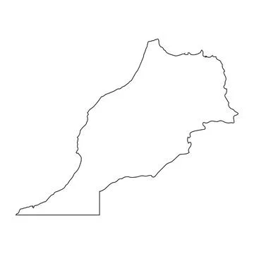 Highly detailed Morocco map with borders isolated on background Stock Illustration
